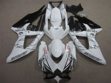 Meilleurs Carénages Moto Suzuki GSXR 600 2008-2010 - Blanc Noir Corona Extra Motul