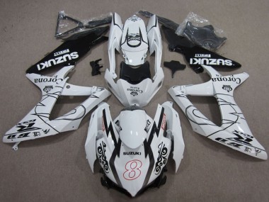 Meilleurs Carénages Moto Suzuki GSXR 600 2008-2010 - Blanc Noir Corona Extra Motul 8