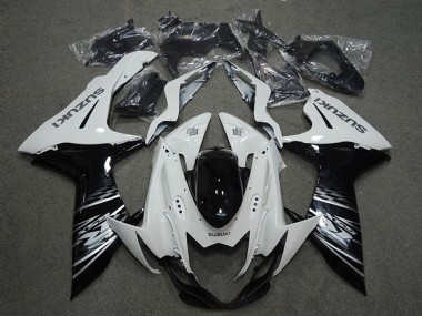 Meilleurs Carénages Moto Suzuki GSXR 600 2011-2024 - Blanc Noir Brillant
