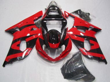 Meilleurs Carénages Moto Suzuki GSXR 750 2001-2003 - Rouge Noir Brillant