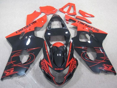 Meilleurs Carénages Moto Suzuki GSXR 750 2004-2005 - Rouge Noir Brillant