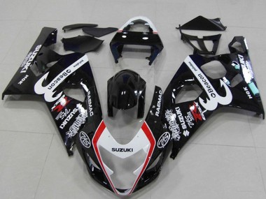 Meilleurs Carénages Moto Suzuki GSXR 750 2004-2005 - Noir Brillant Blanc Rouge Balise