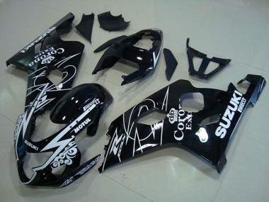 Meilleurs Carénages Moto Suzuki GSXR 750 2004-2005 - Noir Brillant Blanc Corona Extra Motul