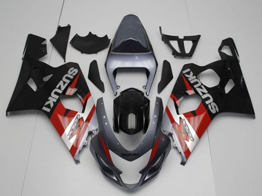 Meilleurs Carénages Moto Suzuki GSXR 750 2004-2005 - Argent Gris Rouge Noir