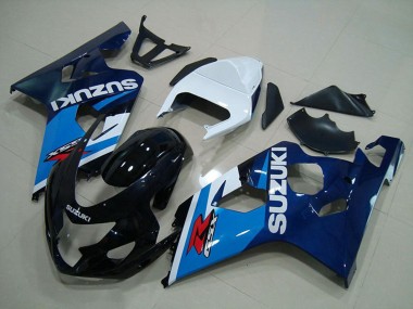 Meilleurs Carénages Moto Suzuki GSXR 750 2004-2005 - Blanc Bleu Noir Brillant