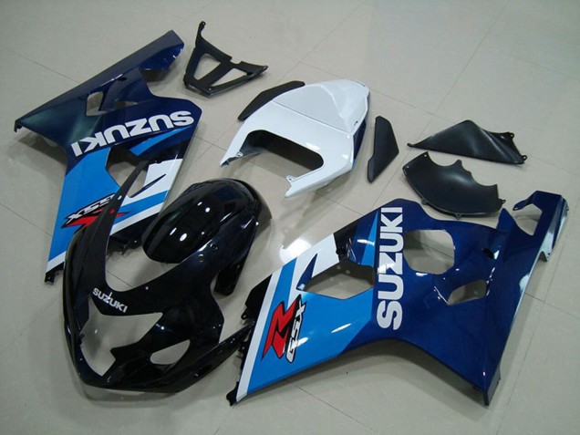 Carénages Moto Suzuki GSXR 750 2004-2005 - Blanc Bleu Noir Brillant