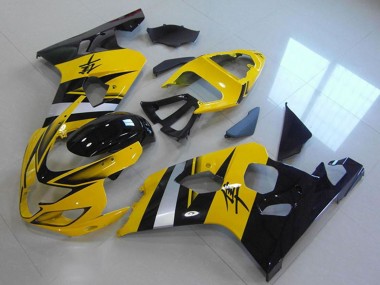 Meilleurs Carénages Moto ABS Suzuki GSXR 750 2004-2005 - Jaune Argent Noir