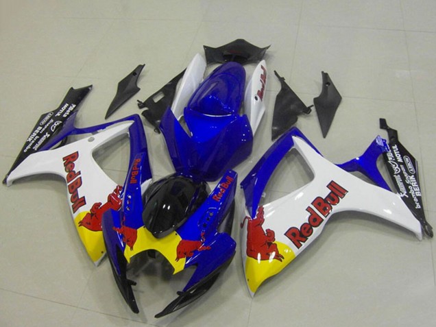 Carénages Moto Suzuki GSXR 750 2006-2007 - Bleu Blanc Jaune Red Bull