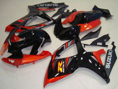 Meilleurs Carénage Moto Suzuki GSXR 750 2006-2007 - Orange Noir Brillant
