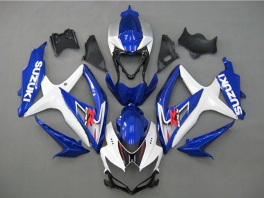 Meilleurs Carénage Moto Suzuki GSXR 750 2008-2010 - Blanc Argent Bleu Noir