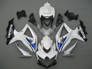 Meilleurs Carénages Moto Suzuki GSXR 750 2008-2010 - Blanc Argent Bleu Noir