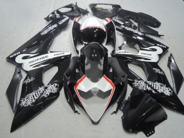 Meilleurs Carénages Moto Suzuki GSXR 1000 2005-2006 - Noir Brillant Blanc Rouge Balise