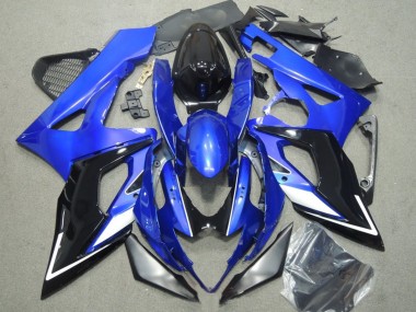 Meilleurs Carénages Moto Suzuki GSXR 1000 2005-2006 - Bleu Blanc Argent Noir