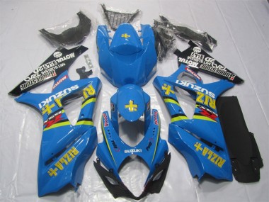 Meilleurs Kits Carénage Moto ABS Suzuki GSXR 1000 2007-2008 - Bleu Or Noir Rizla