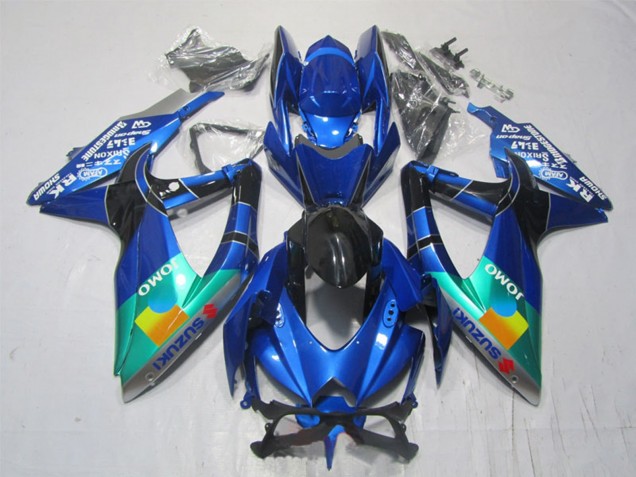 Carénages Moto Suzuki GSXR 1000 2007-2008 - Bleu Vert Noir JOMO