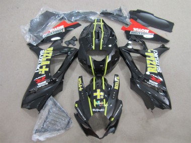 Meilleurs Carénages Moto Suzuki GSXR 1000 2007-2008 - Noir Brillant Jaune Rouge Rizla
