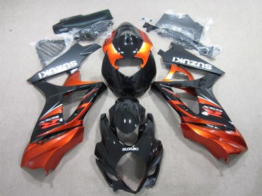 Meilleurs Carénage Moto Suzuki GSXR 1000 2007-2008 - Noir Brillant Orange