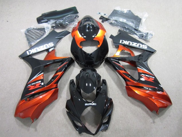 Carénage Moto Suzuki GSXR 1000 2007-2008 - Noir Brillant Orange