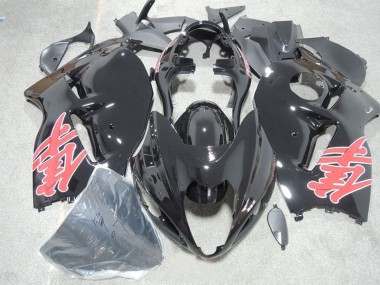 Meilleurs Carénages Moto Suzuki GSXR 1300 Hayabusa 1996-2007 - Noir Brillant Rouge Décalque