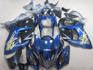 Meilleurs Carénages Moto Suzuki GSXR 1300 Hayabusa 2008-2020 - Bleu Blanc Or Décalque