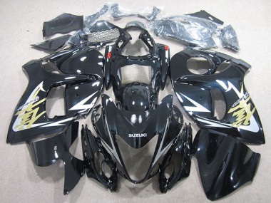 Meilleurs Carénages Moto Suzuki GSXR 1300 Hayabusa 2008-2020 - Noir Brillant Blanc Or Décalque