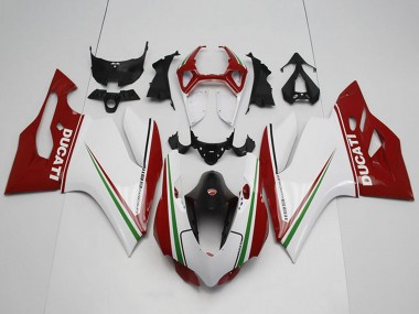 Meilleurs Kits Carénage Moto ABS Ducati 1199 2011-2014 - Blanc Rouge Noir Vert