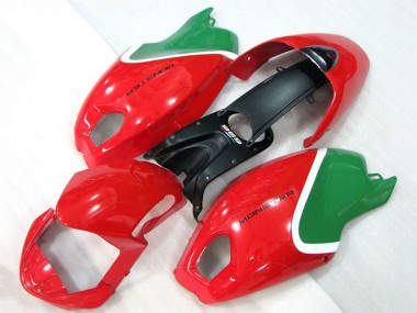 Meilleurs Carénages Moto Ducati Monster 696 2008-2012 - Rouge Blanc Vert