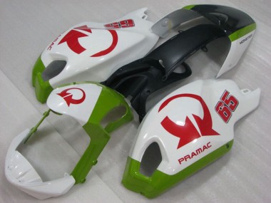 Meilleurs Carénages Moto Ducati Monster 696 2008-2012 - Blanc Vert Rouge Pramac 65