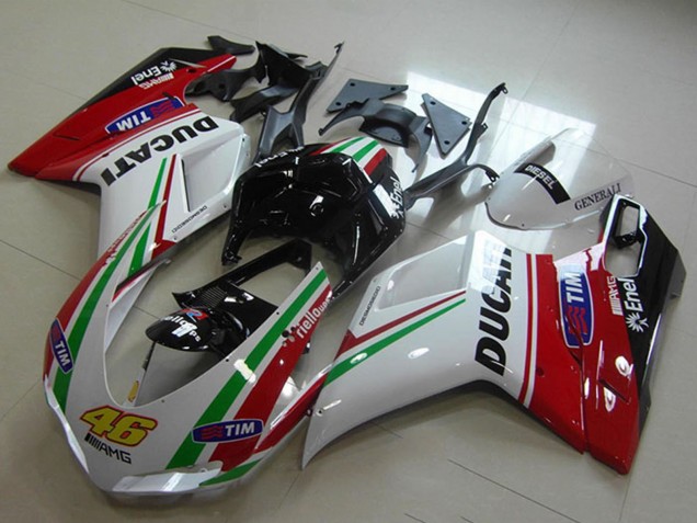 Carénages Moto Ducati 1098 2007-2014 - Rouge Blanc Noir Vert Tim 46