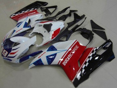Meilleurs Carénages Moto Ducati 1098 2007-2014 - Blanc Rouge Noir Bleu Corse 69