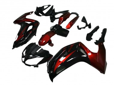 Meilleurs Carénages Moto Kawasaki EX650 2012-2016 - Rouge Noir Brillant