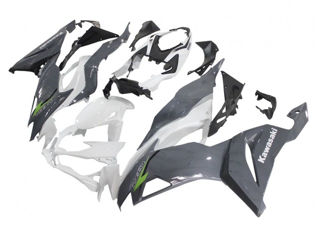 Carénages Moto Kawasaki ZX6R 2019-2022 - Blanc Gris Vert