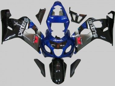 Meilleurs Carénages Moto Suzuki GSXR 600/750 2004-2005 - Bleu Gris Noir Brillant
