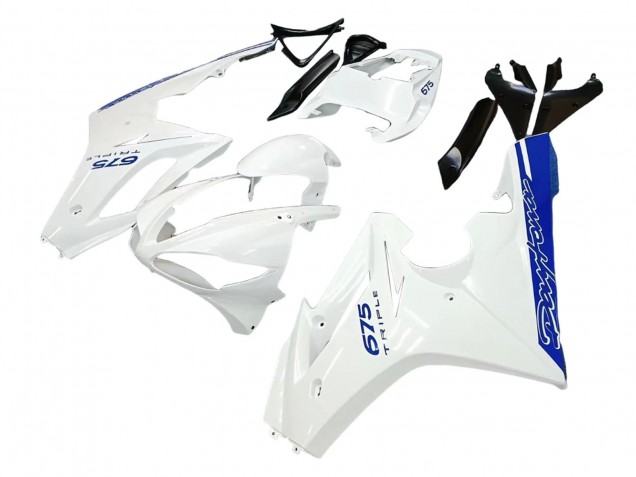 Carénages Moto Triumph Daytona 675 2006-2008 - Blanc Bleu