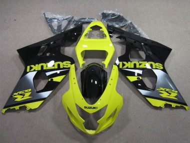 Meilleurs Carénages Moto Suzuki GSXR 600 2004-2005 - Jaune Argent Noir Brillant