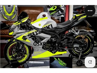 Meilleurs Carénages Moto Suzuki GSXR 750 2004-2005 - Gris Lemon Vert Noir