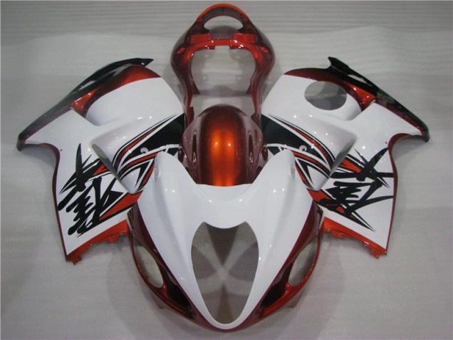 Carénage Moto Suzuki GSXR 1300 Hayabusa 1996-2007 - Orange Blanc Noir Carénage Moto Suzuki GSXR 1300 Hayabusa 1996-2007 - Orange Blanc Noir