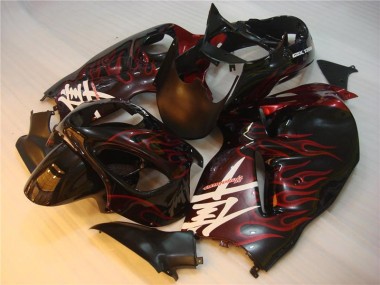 Carénage Moto Suzuki GSXR 1300 Hayabusa 1996-2007 - Noir Rouge Flamme