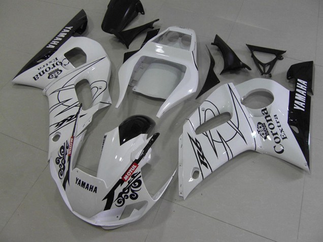 Carénage Moto Yamaha R6 1998-2002 - Blanc Noir Corona Carénage Moto Yamaha R6 1998-2002 - Blanc Noir Corona