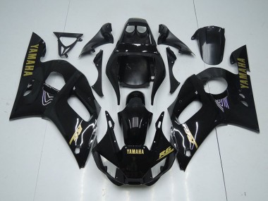 Carénage Moto Yamaha R6 1998-2002 - Noir Brillant Or Décalque