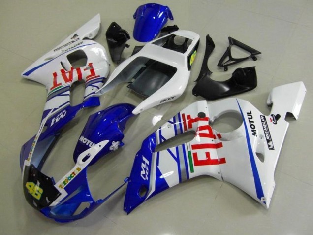 Carénage Moto Yamaha R6 1998-2002 - Bleu Blanc Fiat Carénage Moto Yamaha R6 1998-2002 - Bleu Blanc Fiat