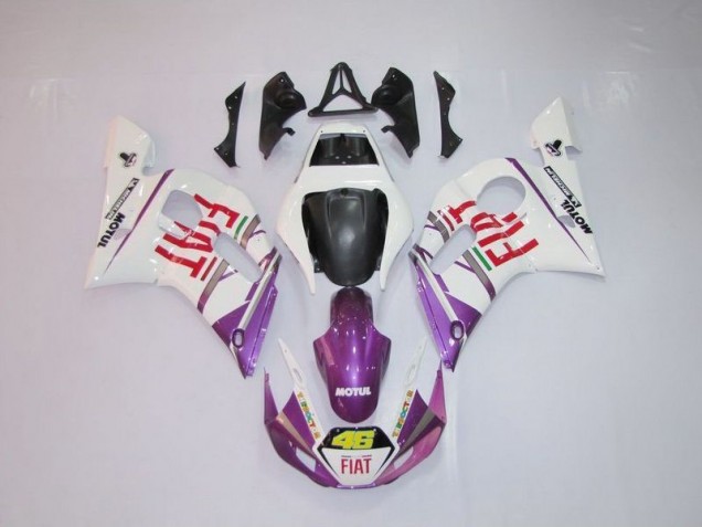 Carénage Moto Yamaha R6 1998-2002 - Blanc Violet Fiat 46 Carénage Moto Yamaha R6 1998-2002 - Blanc Violet Fiat 46