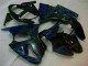 Carénage Moto ZX6R 2000-2002 - Noir avec Bleu Flamme Carénage Moto ZX6R 2000-2002 - Noir avec Bleu Flamme