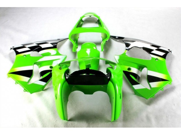 Carénage Moto ZX6R 2000-2002 - Vert Noir Blanc