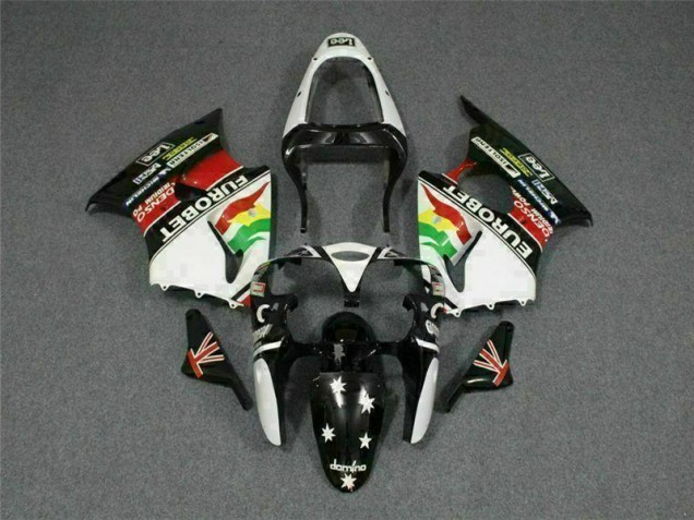 Carénage Moto ZX6R 2000-2002 - Noir Blanc Eurobet