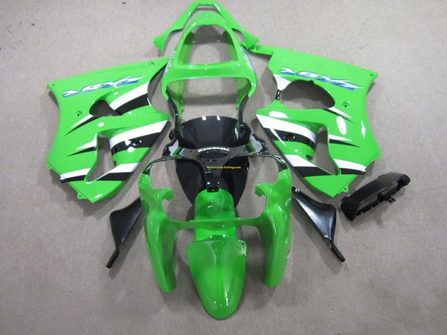 Carénages Moto ZX6R 2000-2002 - Vert Noir Blanc Carénages Moto ZX6R 2000-2002 - Vert Noir Blanc