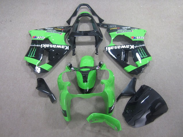 Carénage Moto ZX6R 2000-2002 - Noir Vert Monster Carénage Moto ZX6R 2000-2002 - Noir Vert Monster