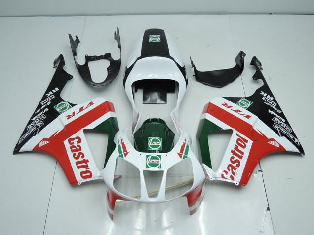 Carénage Moto Honda VTR 1000 2000-2006 - Blanc Noir Rouge Castro