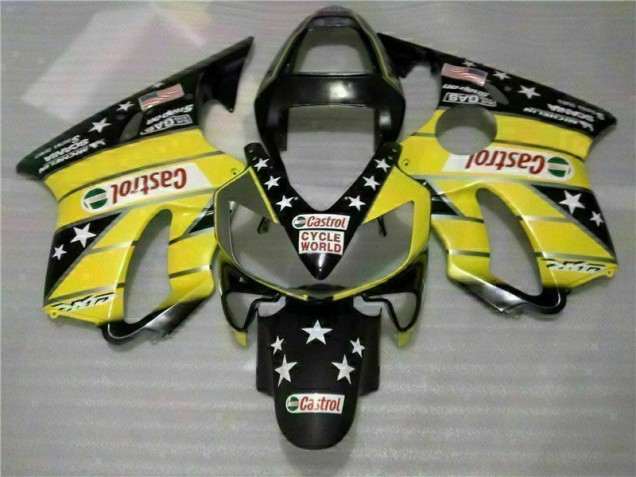 Carénage Moto Honda CBR 600 F4i 2001-2003 - Jaune Noir Castrol Cycle World