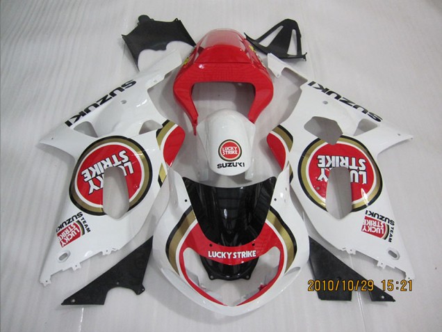 Carénage Moto Suzuki GSXR 600 K1 K2 K3 2001-2003 - Rouge Blanc Lucky Strike Carénage Moto Suzuki GSXR 600 K1 K2 K3 2001-2003 - Rouge Blanc Lucky Strike